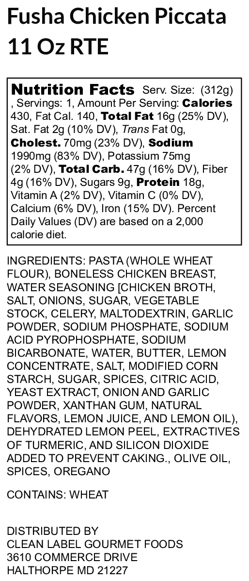 A picture of some food with the ingredients listed.