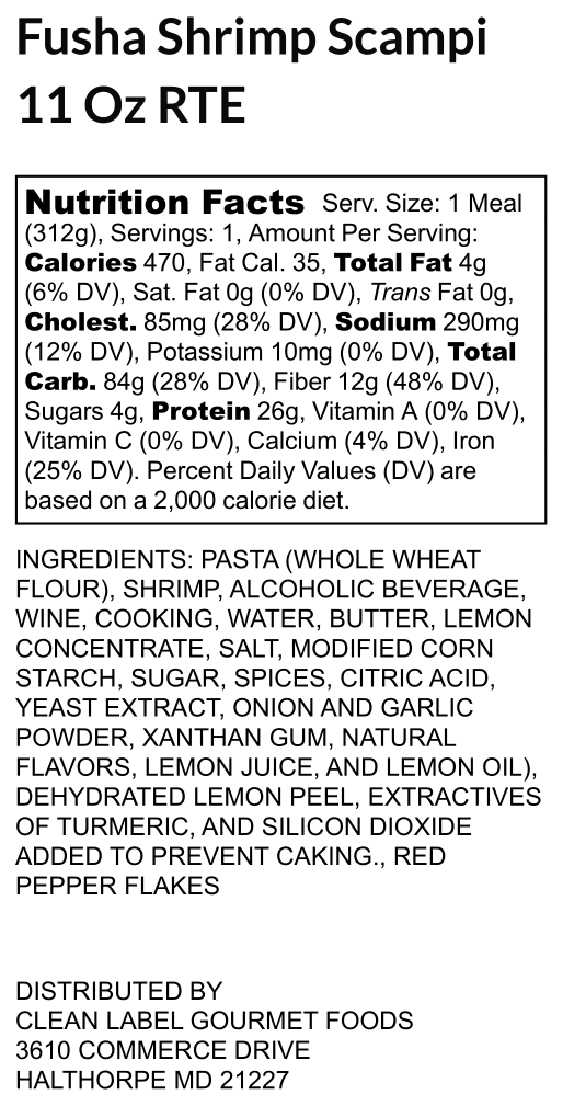 A label for some type of pasta.