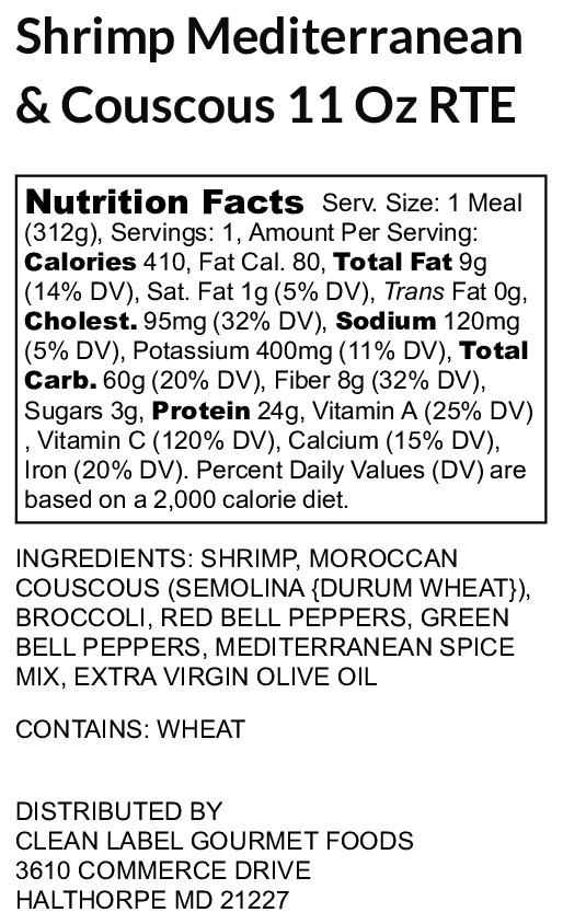 A nutrition label for some type of food.